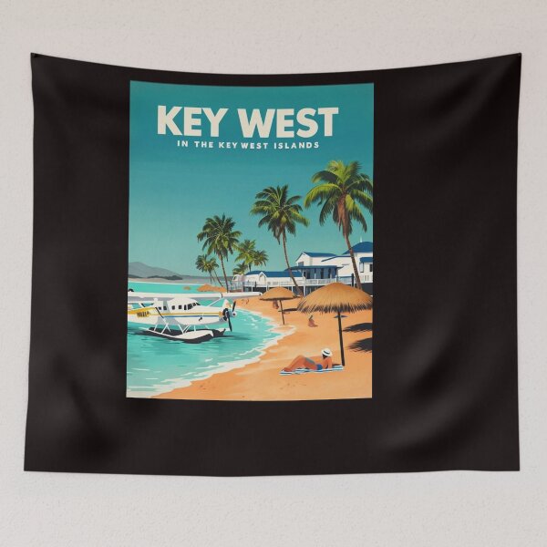 Item preview, Vintage Travel Poster Illustrating Key West Tropical Paradise designed and sold by Aise06.