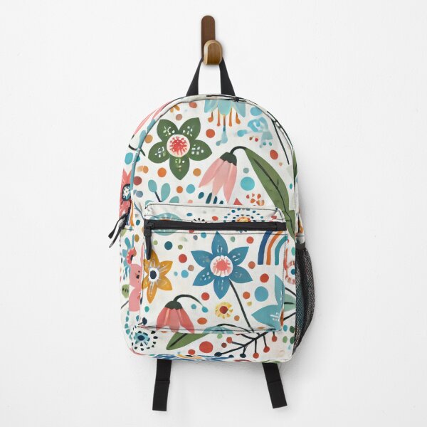 Aperçu de l'œuvre Motif campanule scandinave - détails rose bleu vert par heidiannemorris créée et vendue par FOLK ART FUSION by heidiannemorris.