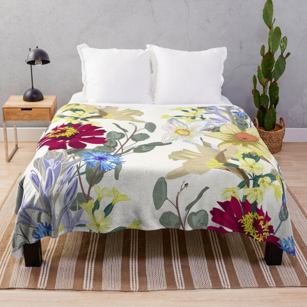 Item preview, Seamless pattern with spring flowers on white background, floral illustration in modern style. designed and sold by MatyKotiv.