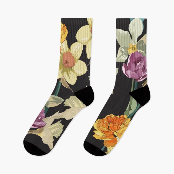 Item preview, Seamless pattern with flowers narcissus, tulips, floral illustration in modern style.  designed and sold by MatyKotiv.