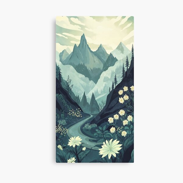 Item preview, Retro Mountain Landscape – Vintage-Style Illustration designed and sold by D-a-y-d-r-e-a-m.