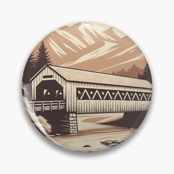 Item preview, Rustic Covered Bridge Silhouette, Scenic Countryside Charm designed and sold by aruntrendz.
