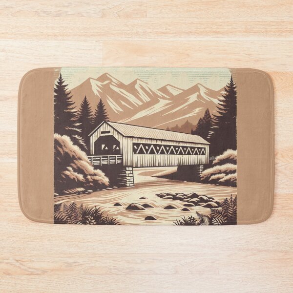 Item preview, Rustic Covered Bridge Silhouette, Scenic Countryside Charm designed and sold by aruntrendz.