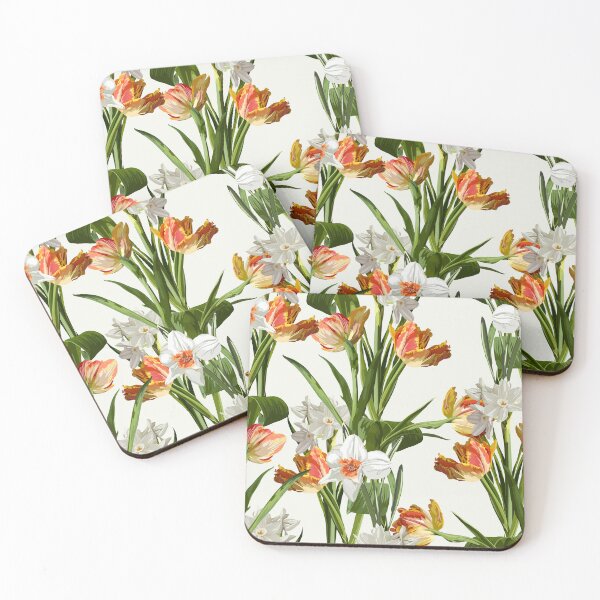 Item preview, Seamless pattern with flowers narcissus, tulips, floral illustration in modern style designed and sold by MatyKotiv.