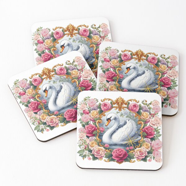 Item preview, Beautiful Pink Swan, flowers, femininity, beauty and love, rococò vibes designed and sold by Sugar Wisdom .