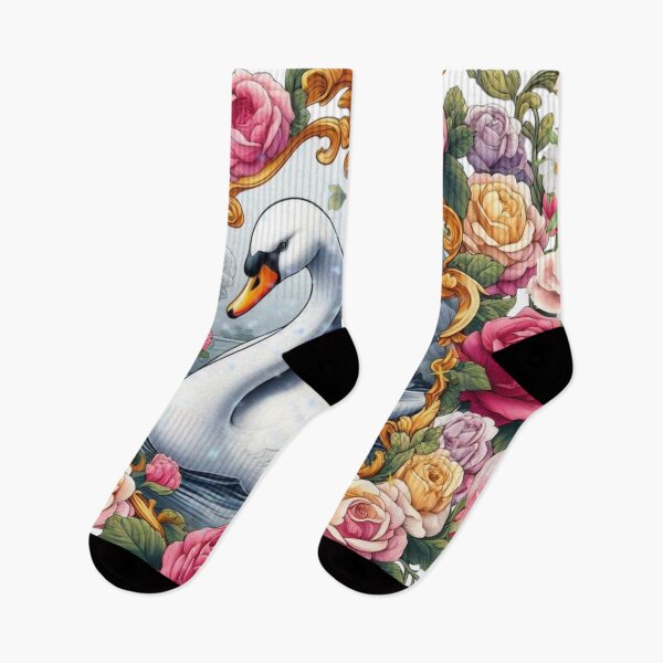 Item preview, Beautiful Pink Swan, flowers, femininity, beauty and love, rococò vibes designed and sold by Sugar Wisdom .