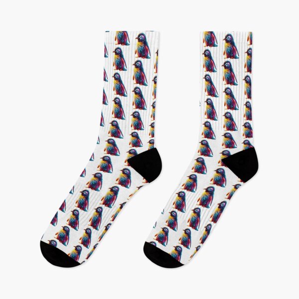 Item preview, Galactic Glow Penguin – A Cosmic Splash of Color designed and sold by GloriousArtSKD.