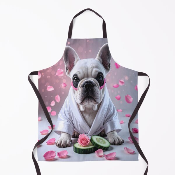 Item preview, Luxury French Bulldog Spa Day | Cute Frenchie Self Care Wall Art | Pink Rose Petals Bathroom Decor | Wellness Pet Portrait designed and sold by CreativeVisionsHub.