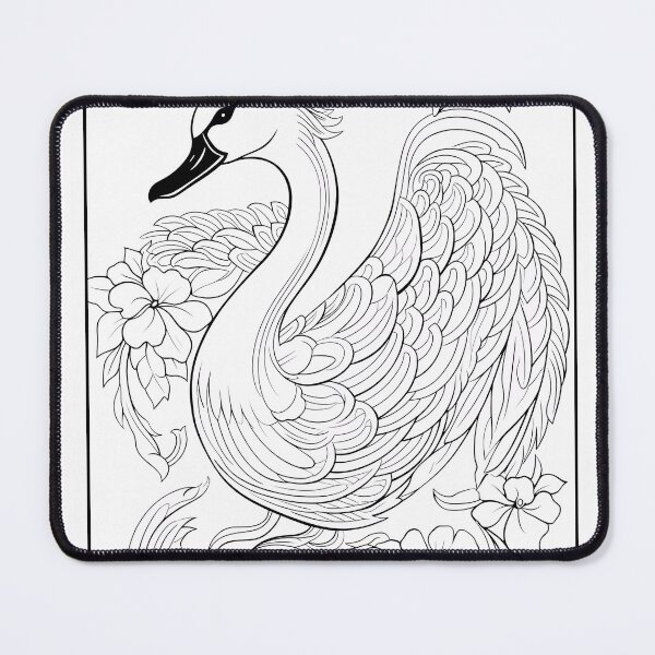 Item preview, Swan #2 Coloring Page Pattern  designed and sold by DavidColoring.