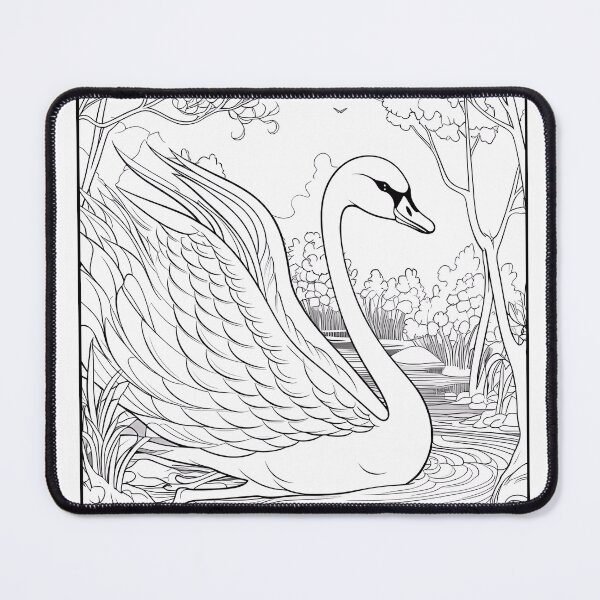 Item preview, Swan #5 Coloring Page Pattern  designed and sold by DavidColoring.