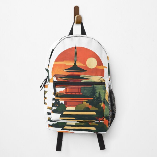 Item preview, a minimalist illustration of Japan using geometric shapes and vibrant earthy tones. designed and sold by wonderisland.