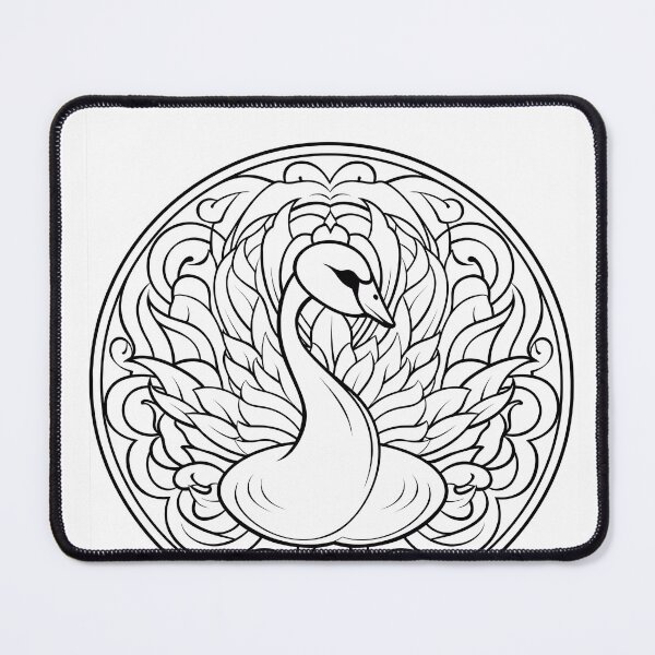 Item preview, Swan Coloring Page Pattern  designed and sold by DavidColoring.