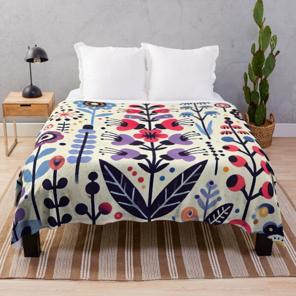 Item preview, Scandinavian Folk Art Lupin Flowers - Colourful Nordic Design by heidiannemorris designed and sold by FOLK ART FUSION by heidiannemorris.