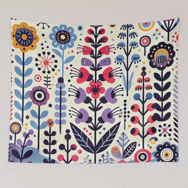 Item preview, Scandinavian Folk Art Lupin Flowers - Colourful Nordic Design by heidiannemorris designed and sold by FOLK ART FUSION by heidiannemorris.