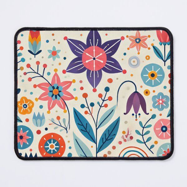 Item preview, Scandinavian Folk Art Bellflowers and Starflowers - Pastel and Bold Tones by heidiannemorris designed and sold by FOLK ART FUSION by heidiannemorris.