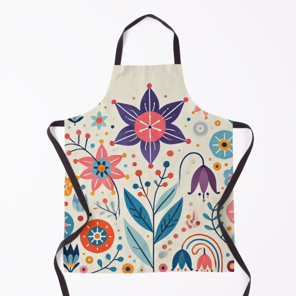 Item preview, Scandinavian Folk Art Bellflowers and Starflowers - Pastel and Bold Tones by heidiannemorris designed and sold by FOLK ART FUSION by heidiannemorris.