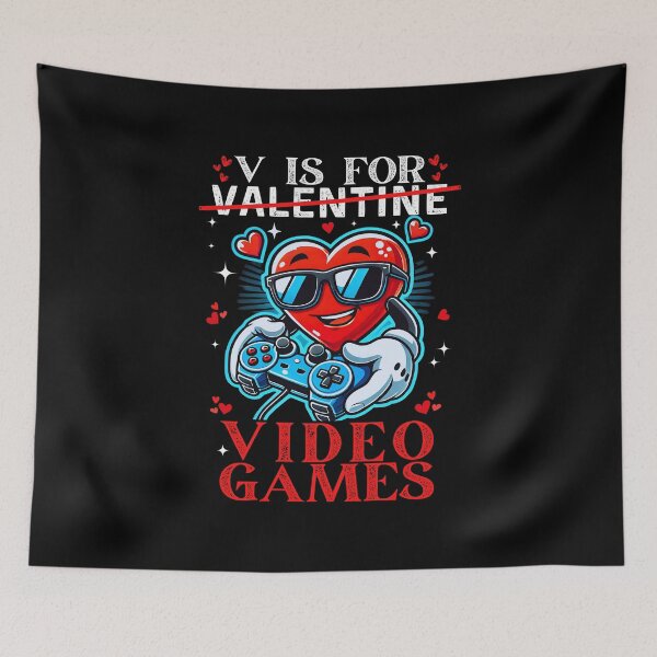 Item preview, Funny For Gamers, V Is For Video Games, Valentine Gift 2025 designed and sold by ArtByKatti.