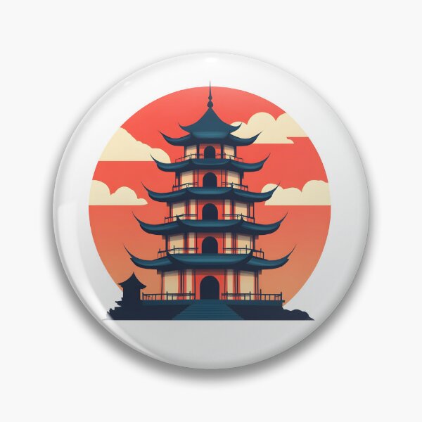 Item preview, a minimalist illustration of Japan using geometric shapes and vibrant earthy tones.  designed and sold by wonderisland.