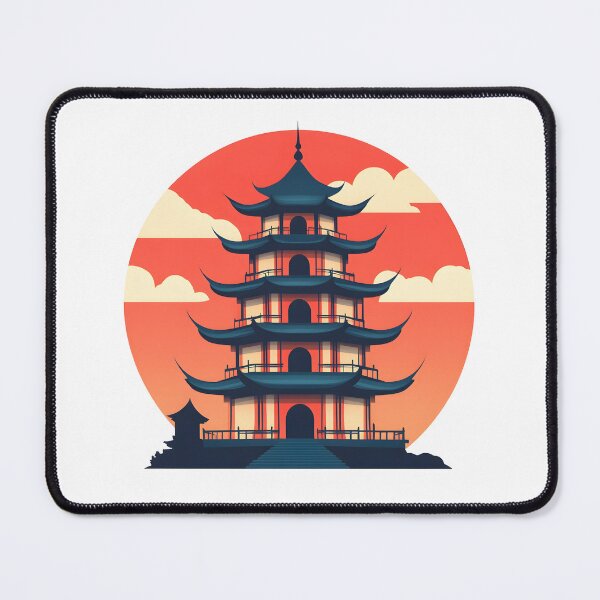 Item preview, a minimalist illustration of Japan using geometric shapes and vibrant earthy tones. designed and sold by wonderisland.