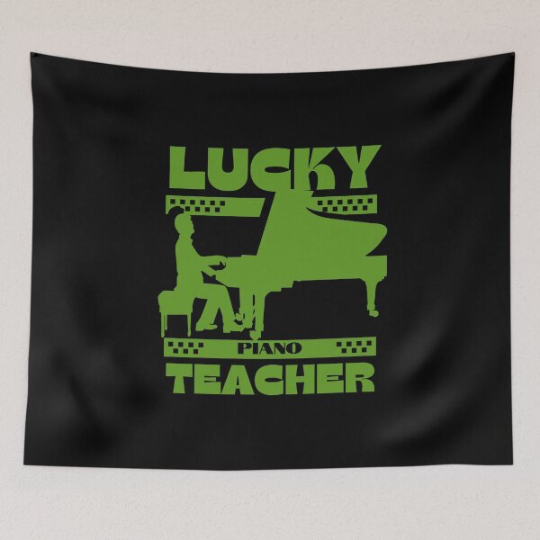 Item preview, Lucky Piano Teacher, St Patrick Piano Gift, I love play piano, Jazz , Blues Music,Piano Lover,  designed and sold by KolorellaS.