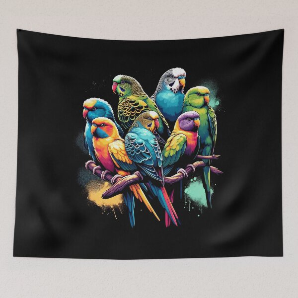 Item preview, Colorful Parakeets Parrot Bird Lover Watcher Birding designed and sold by Kimberley King Art  King Art.