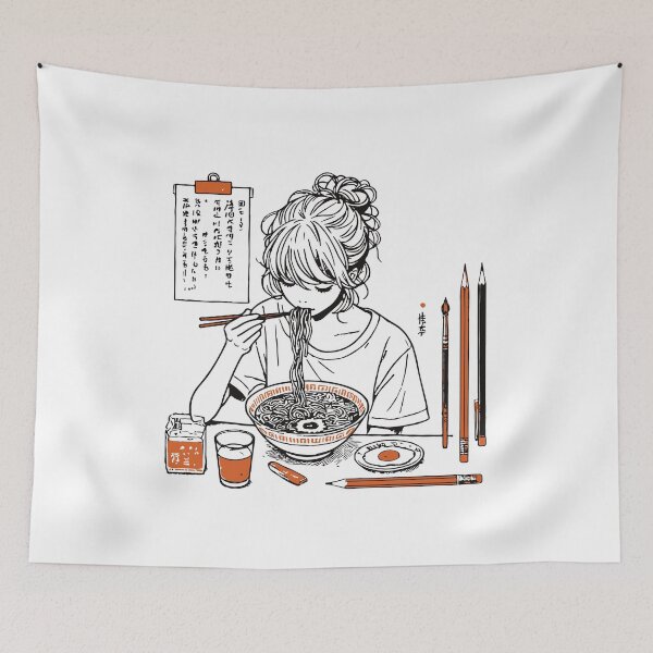 Item preview, Ramen And Draw Japanese Streetwear Aesthetics designed and sold by LuminOrb.