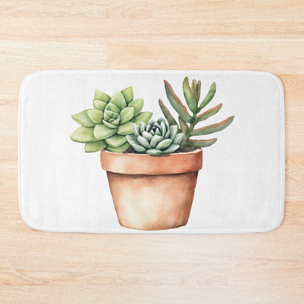 Item preview, watercolor potted succulent clipart designed and sold by wonderisland.