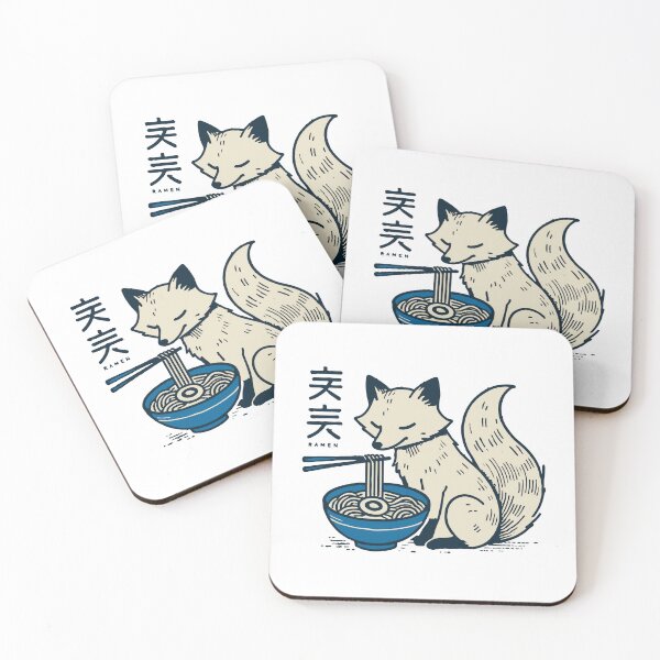 Item preview, Kitsune Ramen Fuchs Kawaii Retro Ukiyo-e Japan designed and sold by LuminOrb.