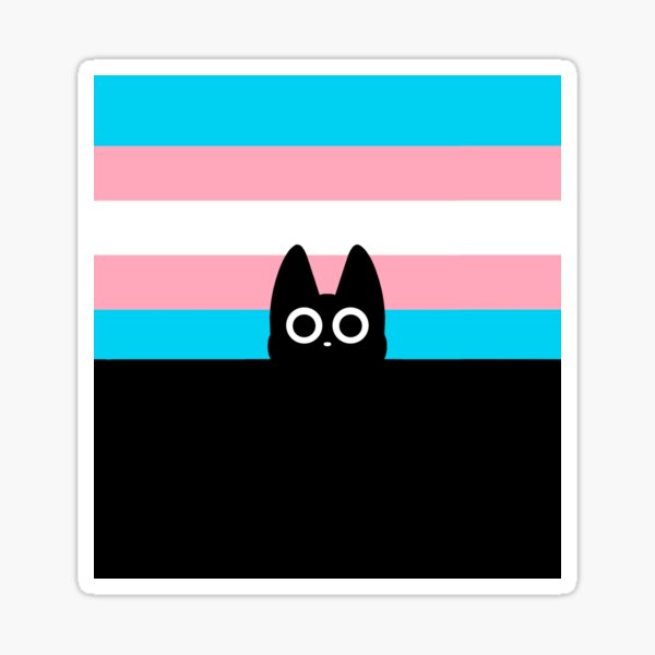 Item preview, black cat and trans flag designed and sold by Arteliberdade.