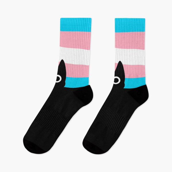Item preview, black cat and trans flag designed and sold by Arteliberdade.