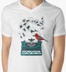 Camiseta para hombre de cuello en v Alfabeto de la vida