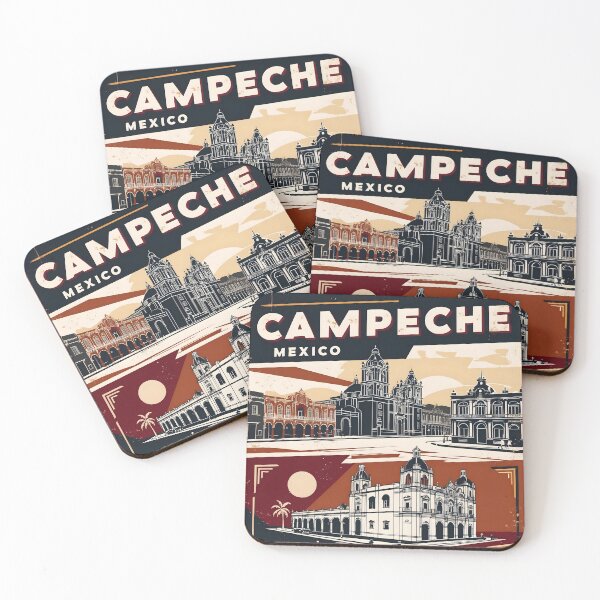 Item preview, Campeche Mexico 1950s Vintage Travel Tourism Poster designed and sold by TravelersGems.