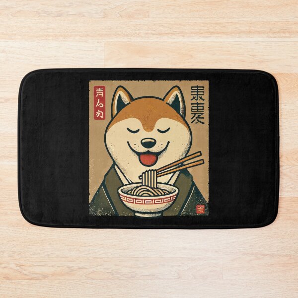 Item preview, Shiba Dog Ramen Noodles Kawaii Retro Ukiyo-e designed and sold by LuminOrb.