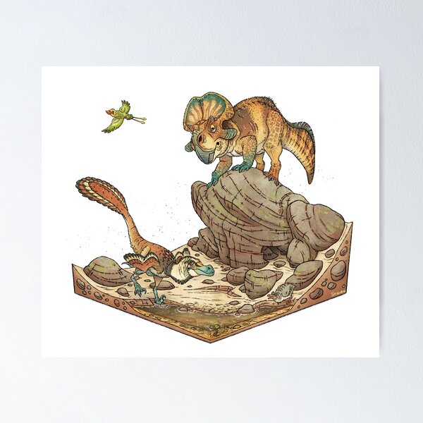 Velociraptor and Protoceratops Poster