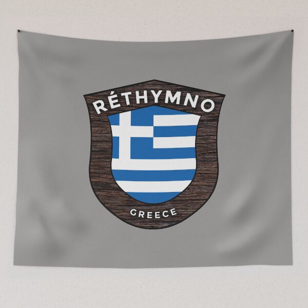 Item preview, Réthymno Greece Emblem Flag designed and sold by World Designs.
