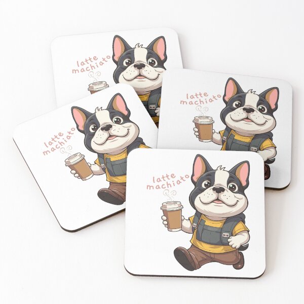 Item preview, Cachorro aventurero con un café con leche macchiato designed and sold by Bebrowny.