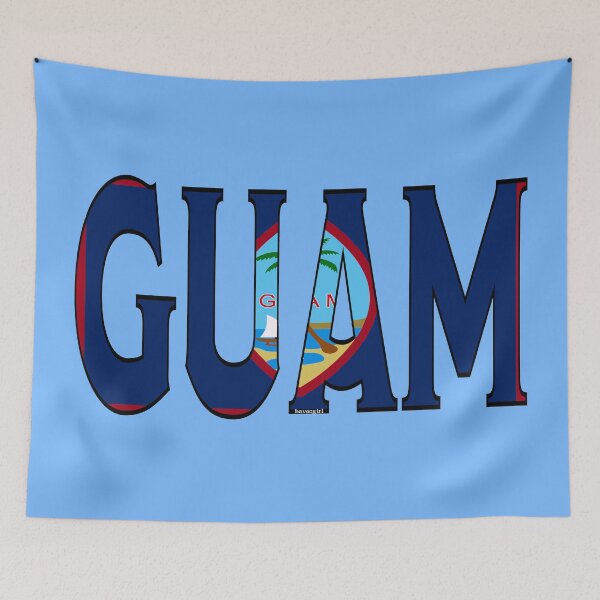 Item preview, Guam Font with Guamanian Flag designed and sold by Havocgirl.
