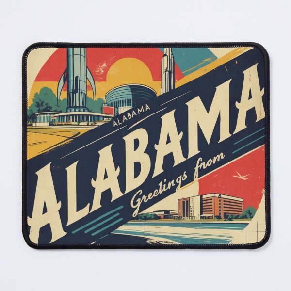 Item preview, Alabama USA Vintage Travel Retro Postcard Design designed and sold by TravelPostcardGems.