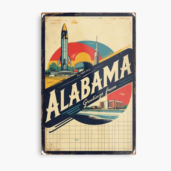 Item preview, Alabama USA Vintage Travel Retro Postcard Design designed and sold by TravelPostcardGems.