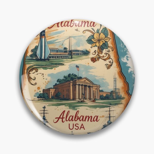 Item preview, Alabama USA State Outline Vintage Travel Retro Postcard Design designed and sold by TravelPostcardGems.