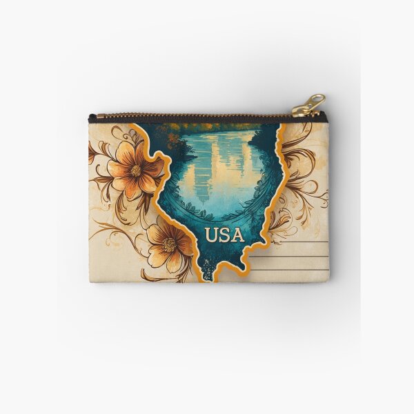 Item preview, Illinois State Outline USA Vintage Travel Retro Postcard Design designed and sold by TravelPostcardGems.