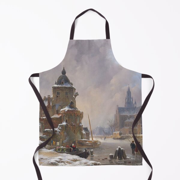 Item preview, Winter Cityscape with Frozen River designed and sold by tomorrowsart.