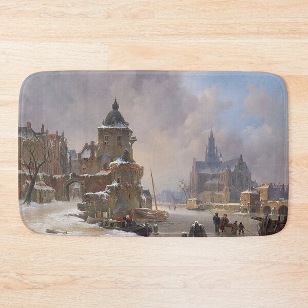 Item preview, Winter Cityscape with Frozen River designed and sold by tomorrowsart.