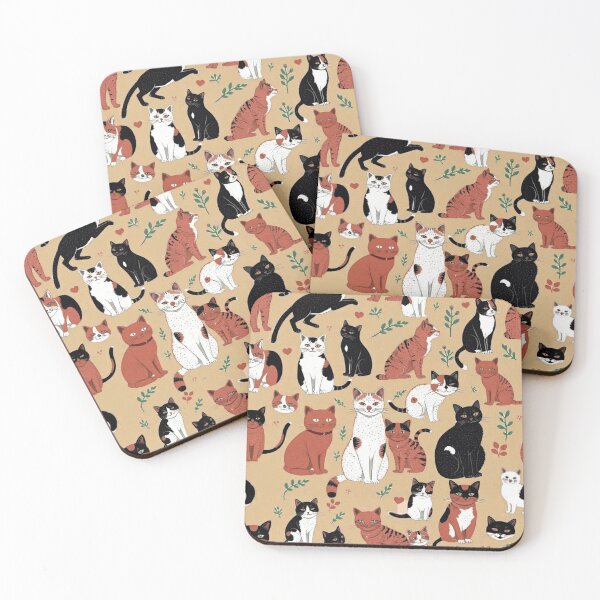 Item preview, Playful Cats on a Tan Background designed and sold by Marymarice.