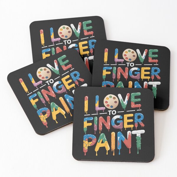 Item preview, I Love To Finger Paint in style paint palettes with dripping paint textures designed and sold by Pawel Oska.