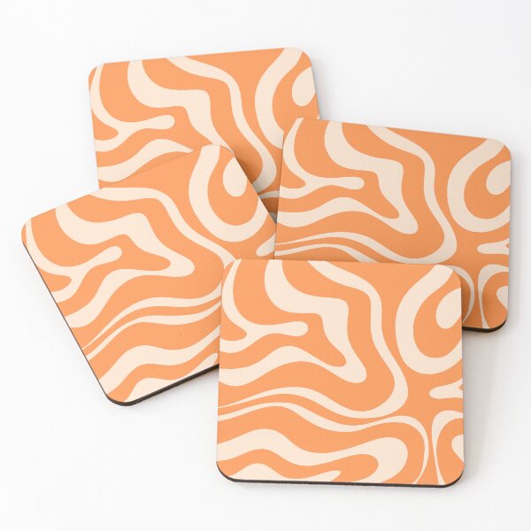 Item preview, Retro Modern Liquid Swirl Abstract Pattern Square in Muted Orange designed and sold by kierkegaard.