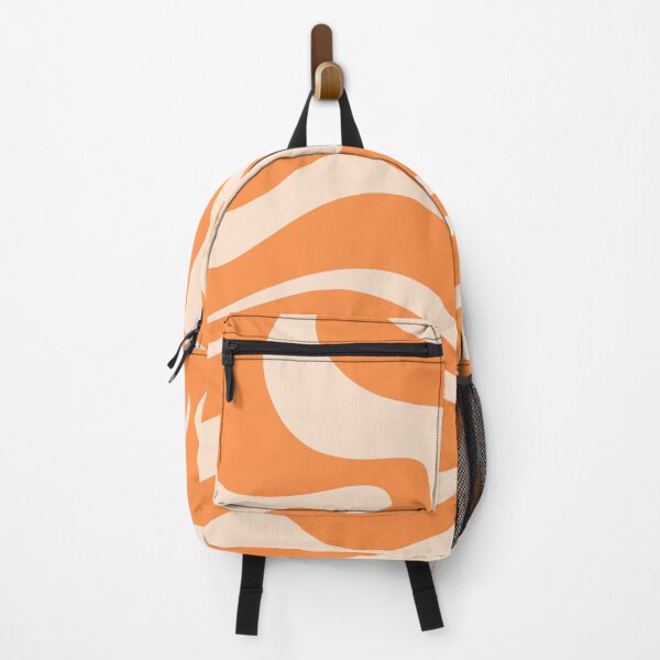Item preview, Retro Modern Liquid Swirl Abstract Pattern Square in Muted Orange designed and sold by kierkegaard.