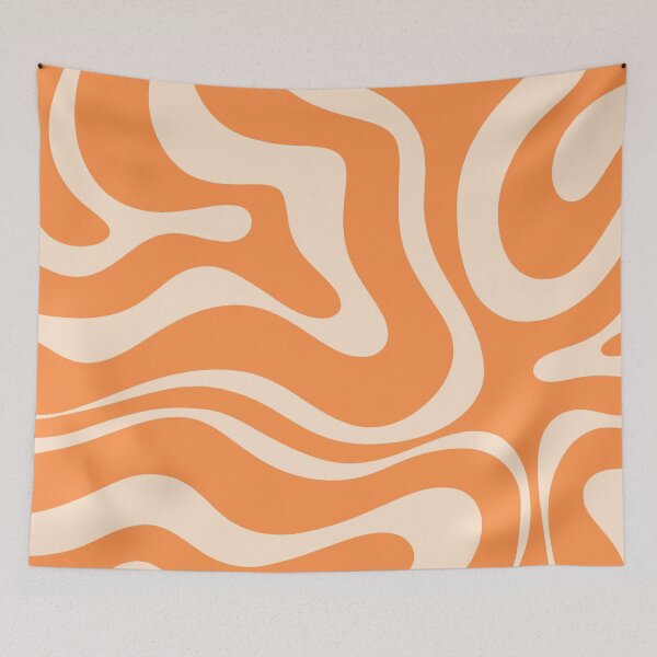 Item preview, Retro Modern Liquid Swirl Abstract Pattern Square in Muted Orange designed and sold by kierkegaard.