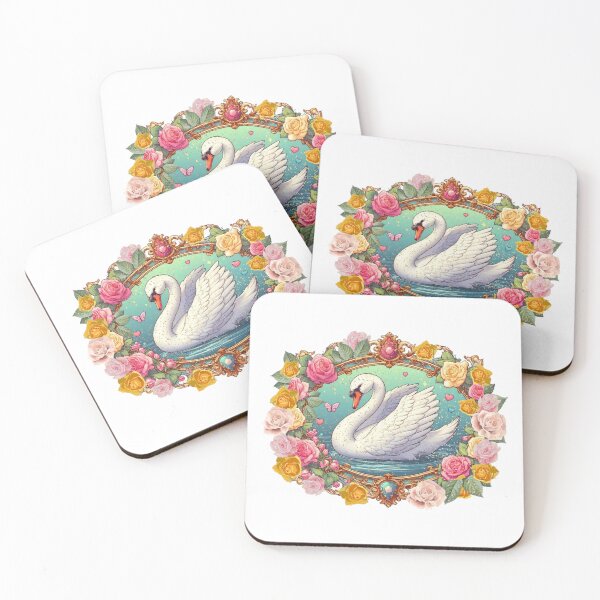 Item preview, Beautiful Pink Swan, flowers, femininity, beauty and love, rococò vibes designed and sold by Sugar Wisdom .