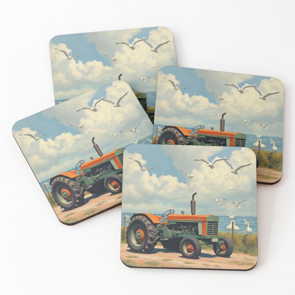 Item preview, Tractor and gulls  designed and sold by Terry Collett.